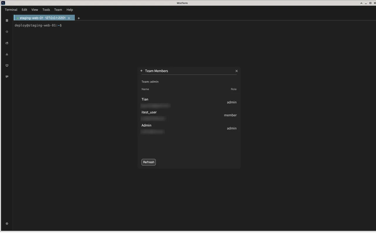 MistTerm: the same roster in the client