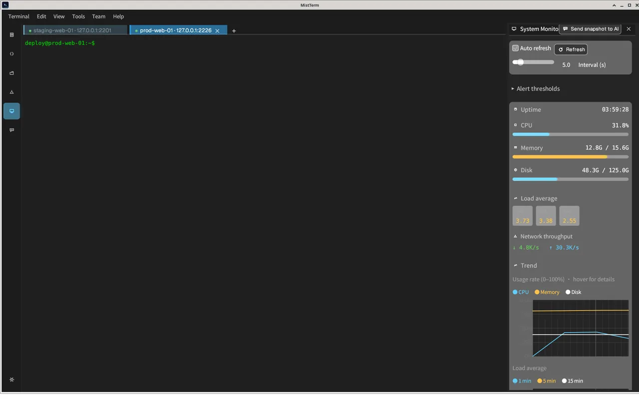MistTerm: live server status in the client